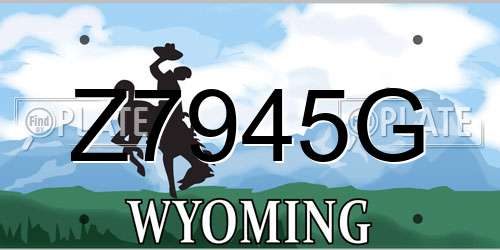 Z7945G Wyoming License Plate