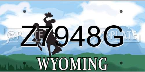Z7948G Wyoming License Plate