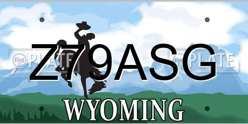 Z79ASG Wyoming License Plate
