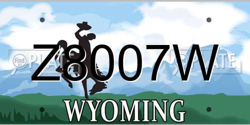 Z8007W Wyoming License Plate