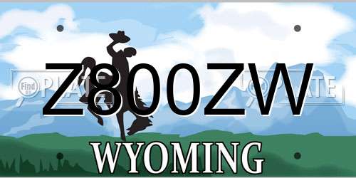 Z800ZW Wyoming License Plate