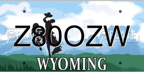 Z80OZW Wyoming License Plate