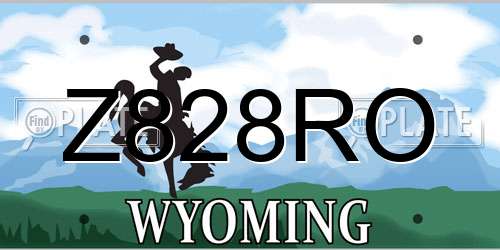 Z828RO Wyoming License Plate