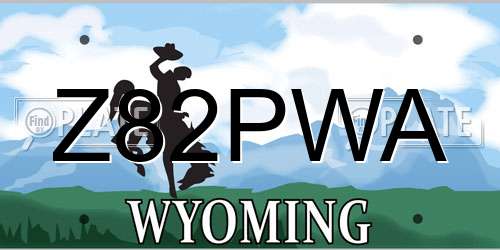 Z82PWA Wyoming License Plate