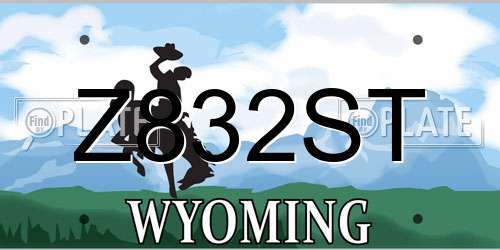 Z832ST Wyoming License Plate