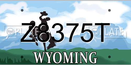 Z8375T Wyoming License Plate