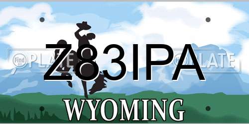 Z83IPA Wyoming License Plate