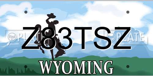 Z83TSZ Wyoming License Plate