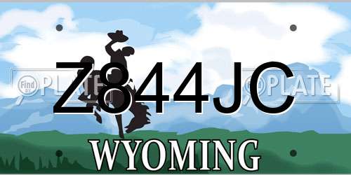 Z844JC Wyoming License Plate
