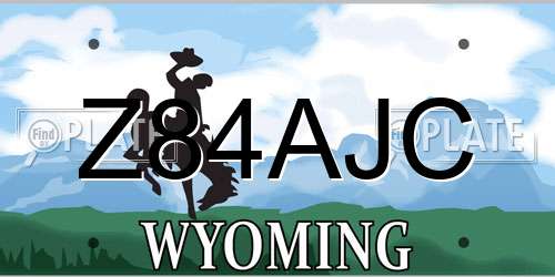 Z84AJC Wyoming License Plate