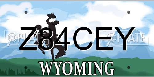 Z84CEY Wyoming License Plate