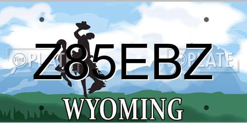 Z85EBZ Wyoming License Plate
