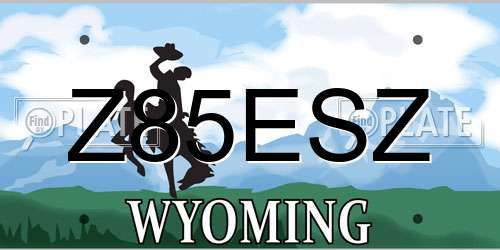 Z85ESZ Wyoming License Plate