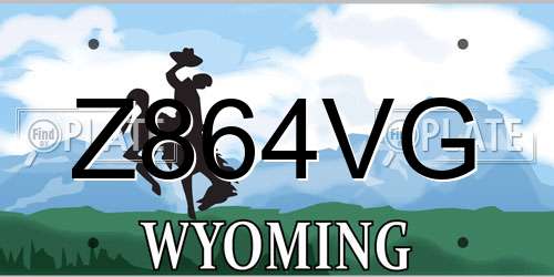 Z864VG Wyoming License Plate