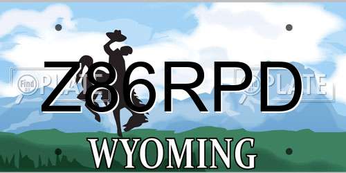 Z86RPD Wyoming License Plate