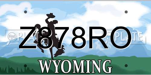 Z878RO Wyoming License Plate
