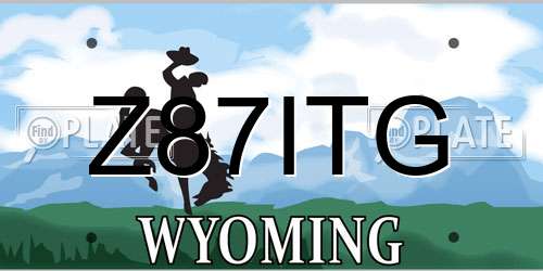 Z87ITG Wyoming License Plate