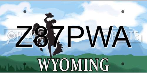 Z87PWA Wyoming License Plate