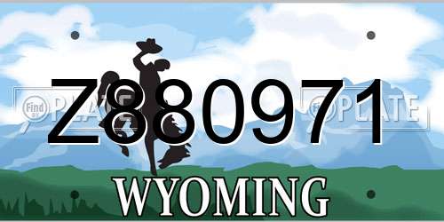 Z880971 Wyoming License Plate