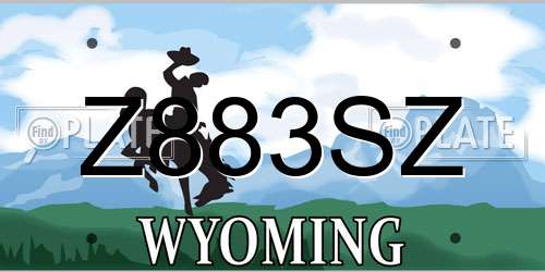 Z883SZ Wyoming License Plate