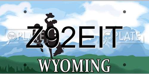 Z92EIT Wyoming License Plate