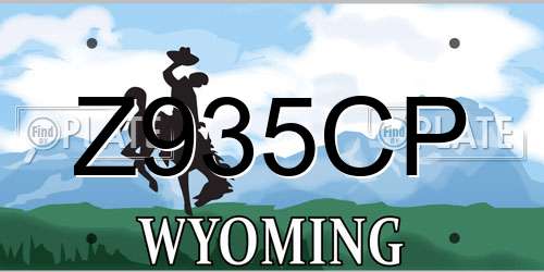 Z935CP Wyoming License Plate