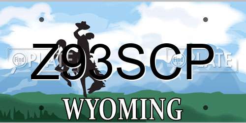 Z93SCP Wyoming License Plate