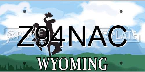 Z94NAC Wyoming License Plate