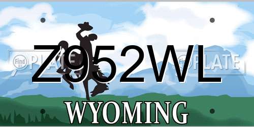 Z952WL Wyoming License Plate