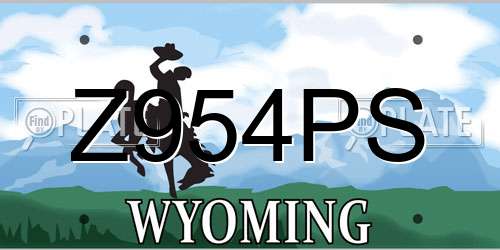 Z954PS Wyoming License Plate