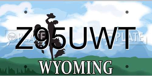 Z95UWT Wyoming License Plate