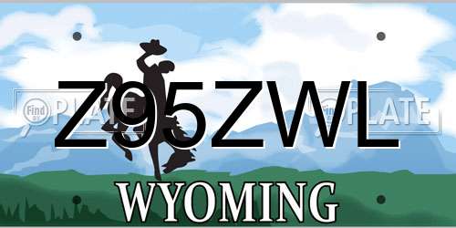 Z95ZWL Wyoming License Plate