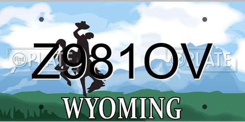 Z981OV Wyoming License Plate