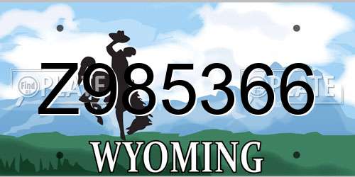 Z985366 Wyoming License Plate