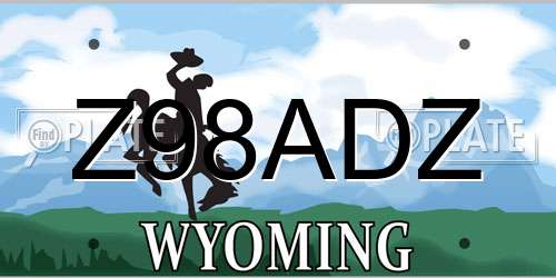 Z98ADZ Wyoming License Plate