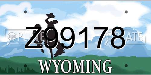 Z99178 Wyoming License Plate