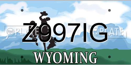 Z997IG Wyoming License Plate