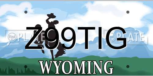 Z99TIG Wyoming License Plate