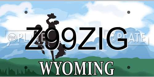 Z99ZIG Wyoming License Plate