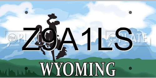 Z9A1LS Wyoming License Plate