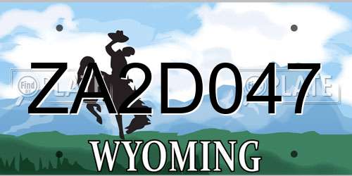 ZA2D047 Wyoming License Plate
