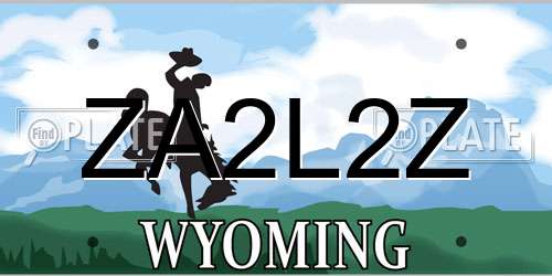 ZA2L2Z Wyoming License Plate