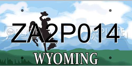ZA2P014 Wyoming License Plate