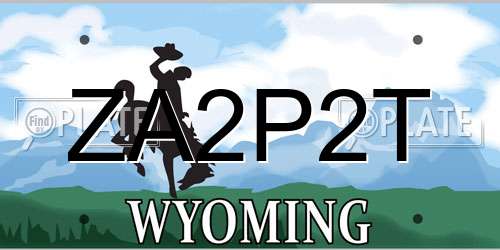 ZA2P2T Wyoming License Plate