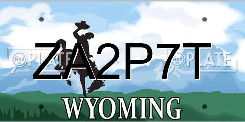 ZA2P7T Wyoming License Plate