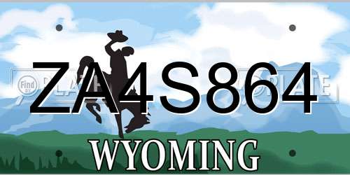 ZA4S864 Wyoming License Plate
