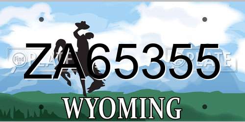 ZA65355 Wyoming License Plate