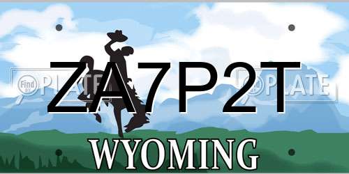 ZA7P2T Wyoming License Plate