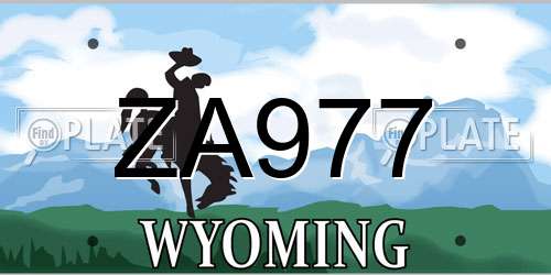 ZA977 Wyoming License Plate