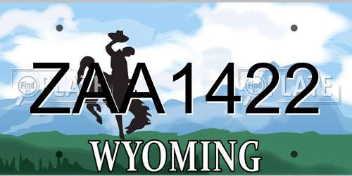 ZAA1422 Wyoming License Plate
